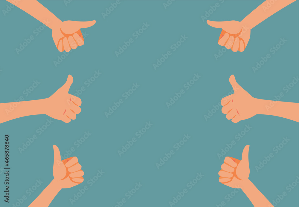 Hands Holding Thumbs Up in Sign Of Appreciation Vector Cartoon