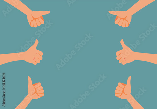 Hands Holding Thumbs Up in Sign Of Appreciation Vector Cartoon