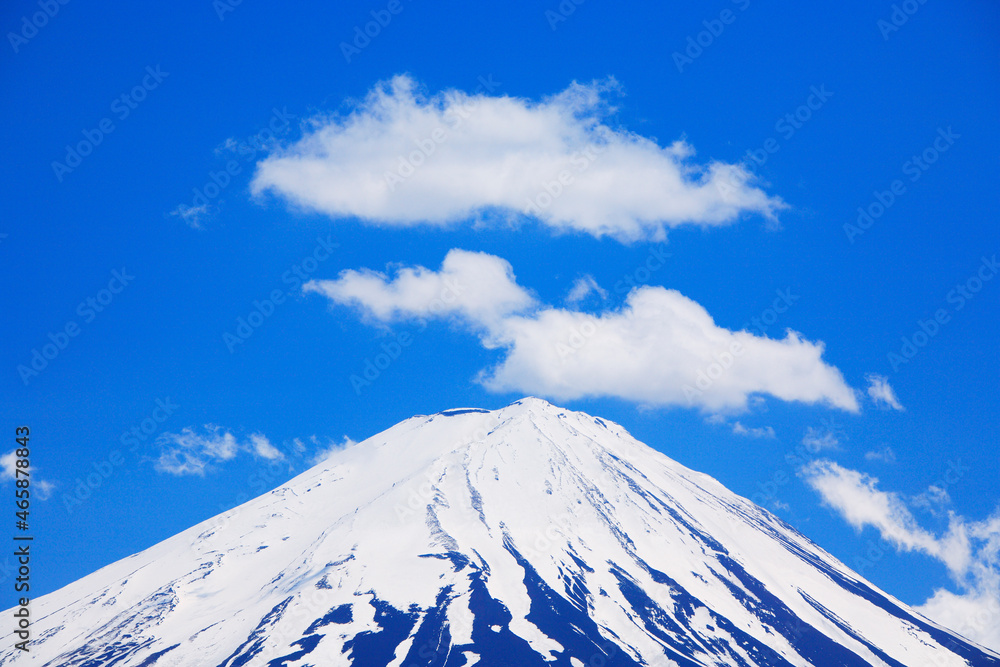 富士山とわた雲, 富士河口湖町,山梨県