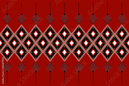 Geometric ethnic oriental seamless pattern traditional Design for background,carpet,wallpaper.clothing,wrapping,Batik fabric,Vector illustration.embroidery style - Sadu, sadou, sadow or sado