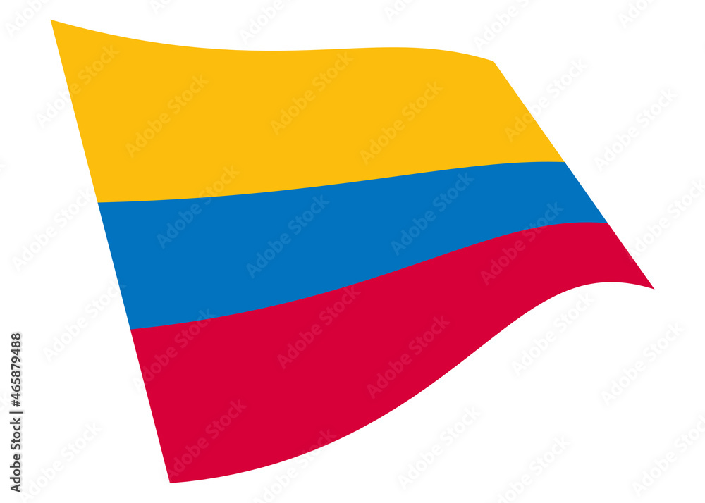 Fototapeta premium Colombia waving flag 3d illustration isolated on white with clipping path