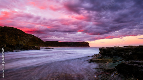 Sunset Scape of Garie Beach and North Head