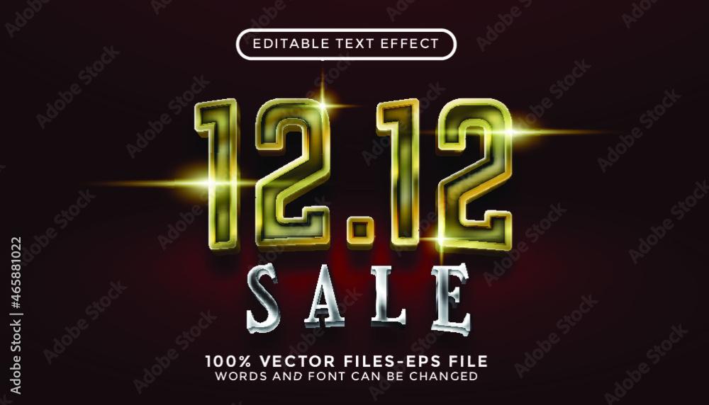 12.12 text. editable text effect premium vectors