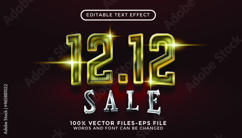 12.12 text. editable text effect premium vectors