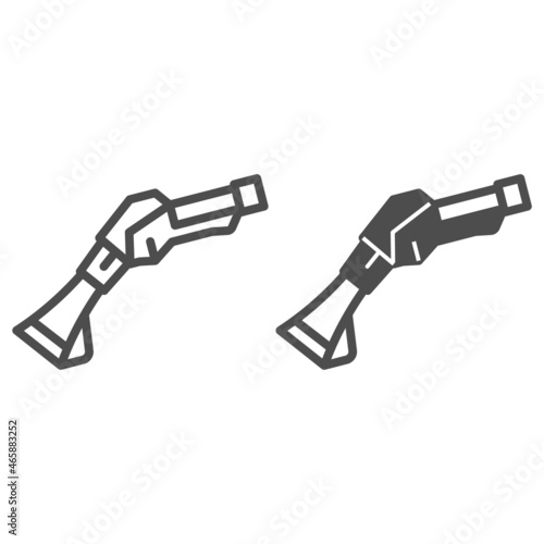 Spray nozzle line and solid icon, dry cleaning concept, sprayer head vector sign on white background, outline style icon for mobile concept and web design. Vector graphics.