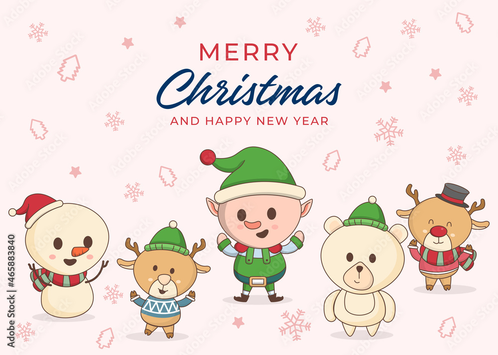 Fototapeta premium Merry Christmas day illustration design