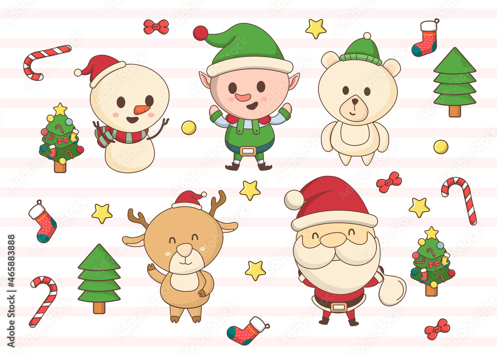 Christmas background with Santa and deer Christmas background with Santa and deer