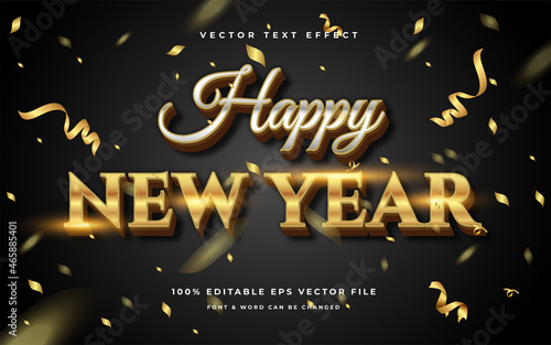 Happy new year editable text effect