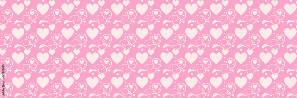 Beautiful background image with white hearts on pink background for your design. Seamless background for wallpaper, textures. Vector illustration. Beautiful background image with white hearts on pink background for your design. Seamless background for wallpaper, textures. Vector illustration.