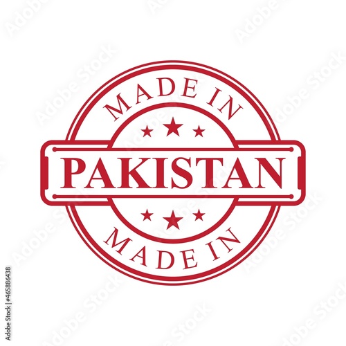 Made in Pakistan label icon with red color emblem