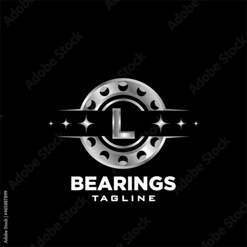 L Letter roller bearing letter logo icon vector emblem