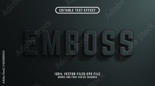 emboss editable text effect. 3d premium vectors photo