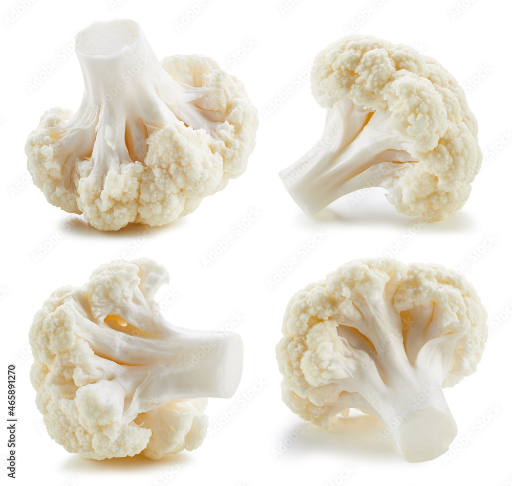 Cauliflower collection isolated on white background Cauliflower collection isolated on white background