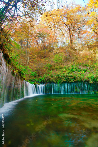 紅葉の白糸の滝, 日本,長野県,北佐久郡,軽井沢町