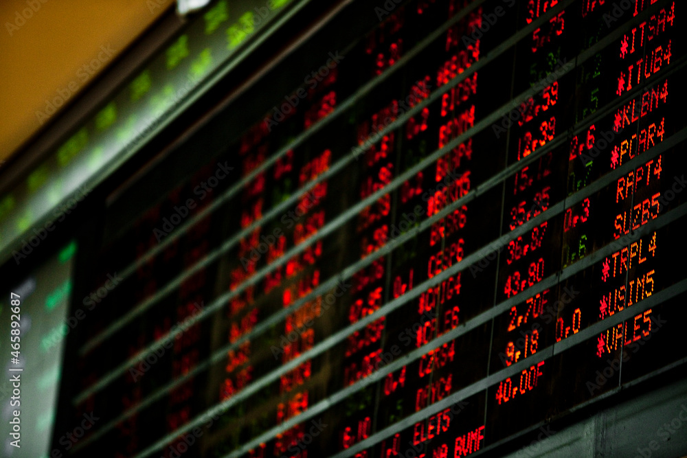 Real live stock exchange trading stocks display panel. High quality photo Real live stock exchange trading stocks display panel. High quality photo