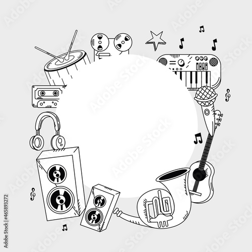 instruments in circular frame