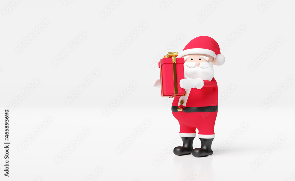 Santa claus hands holding red gift box,space isolated on white background.website,poster or happiness cards,festive New Year concept,3d illustration or 3d render Santa claus hands holding red gift box,space isolated on white background.website,poster or happiness cards,festive New Year concept,3d illustration or 3d render