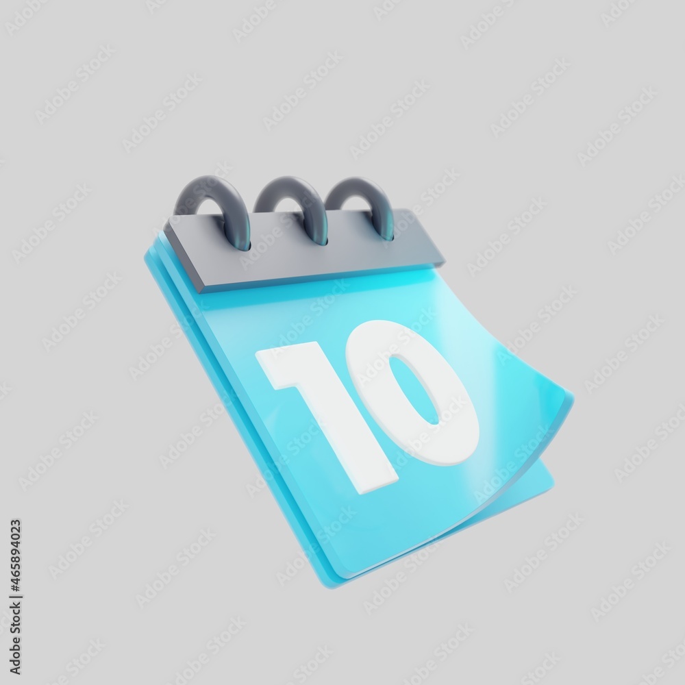 3d visualization, blue calendar icon with event date, infographics