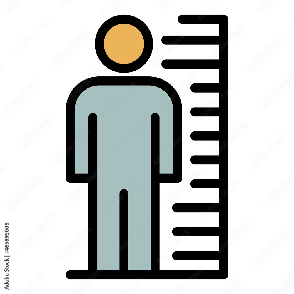 Prison photo height icon. Outline prison photo height vector icon color flat isolated Prison photo height icon. Outline prison photo height vector icon color flat isolated