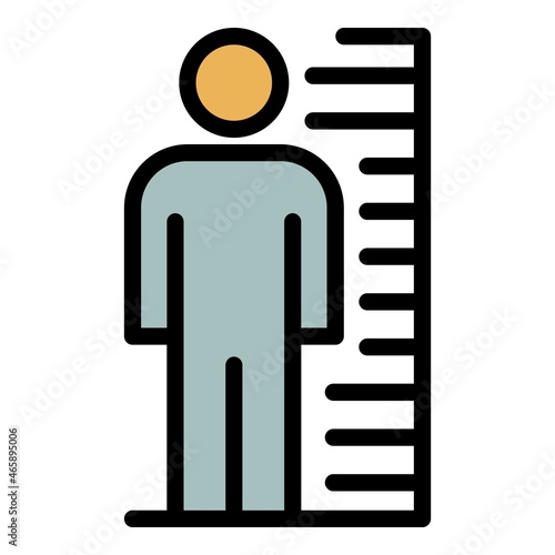 Prison photo height icon. Outline prison photo height vector icon color flat isolated