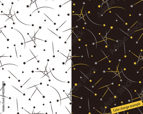 Seamless pattern swatch, CS,  shooting stars.