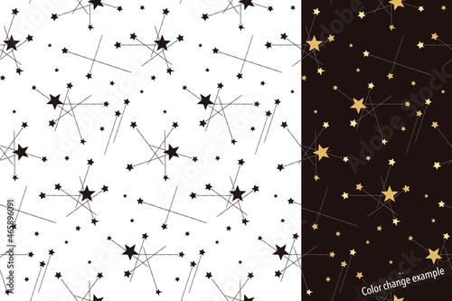 Seamless pattern swatch,  CS, shooting stars.