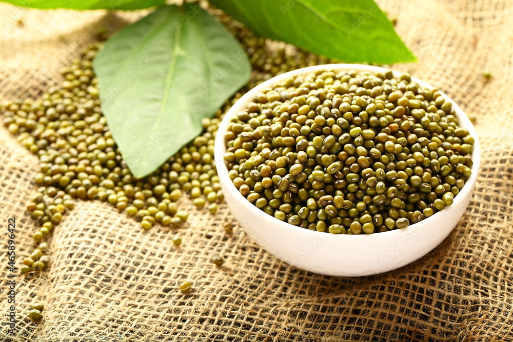 Bowl of organic mung beans, Asian vegan diet foods. Bowl of organic mung beans, Asian vegan diet foods.
