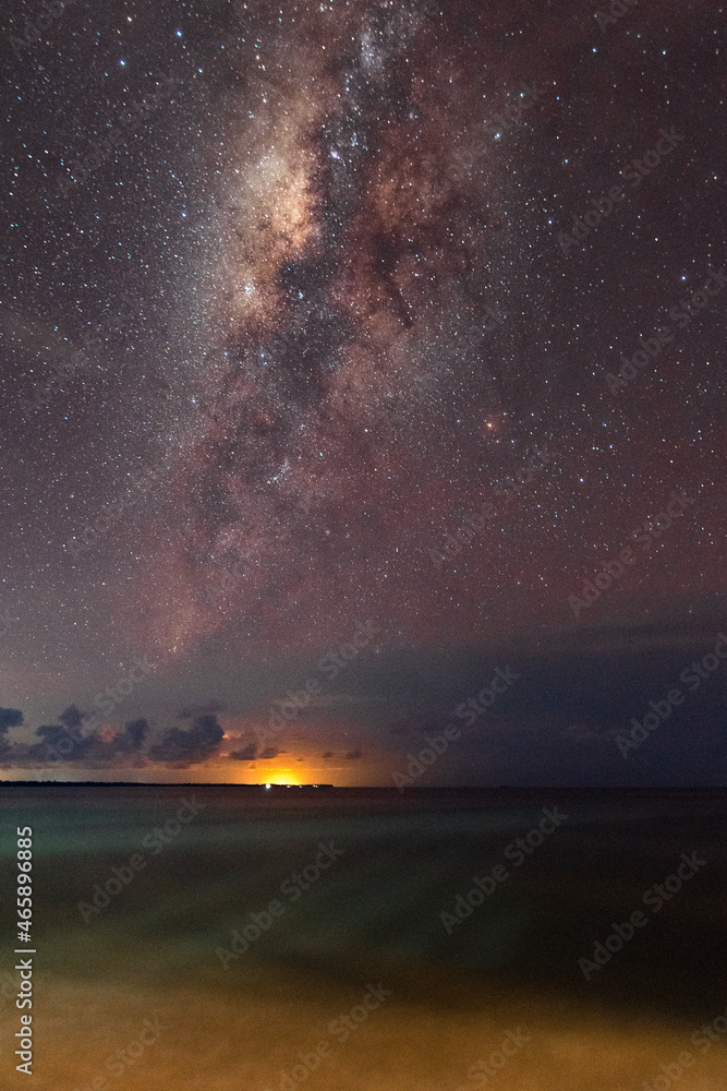 milky way over the sea