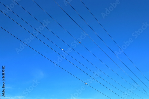 Electricity cable and blue sky