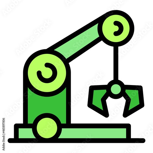 Crane arm icon. Outline crane arm vector icon color flat isolated