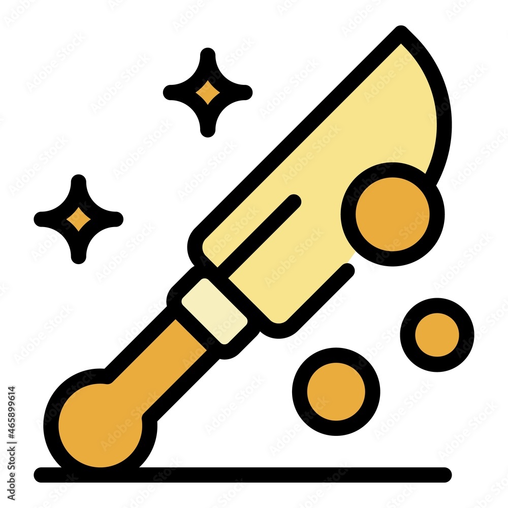 Knife with a large blade icon. Outline knife with a large blade vector icon color flat isolated Knife with a large blade icon. Outline knife with a large blade vector icon color flat isolated