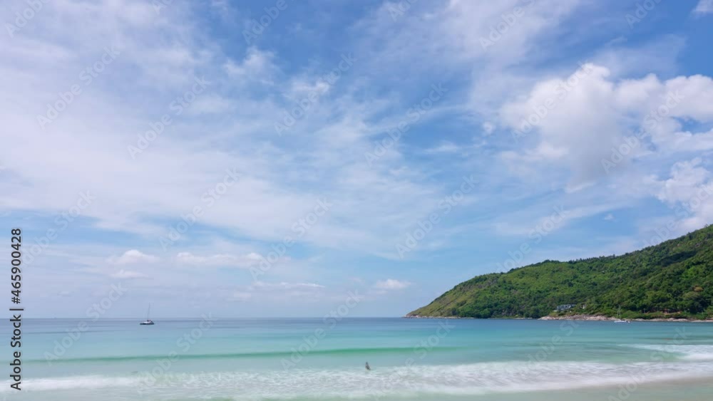Motion white clouds Time lapse Beautiful Blue sky and white clouds flowing over sea in summer season Good weather day Time Lapse in Phuket Thailand Concept Travel background nature environment Motion white clouds Time lapse Beautiful Blue sky and white clouds flowing over sea in summer season Good weather day Time Lapse in Phuket Thailand Concept Travel background nature environment