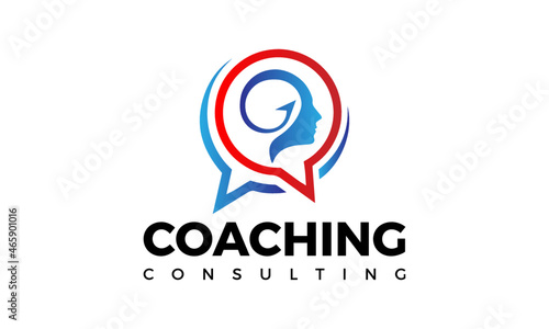 Brain Coaching Consulting Logo Design Vector Icon Illustrations.