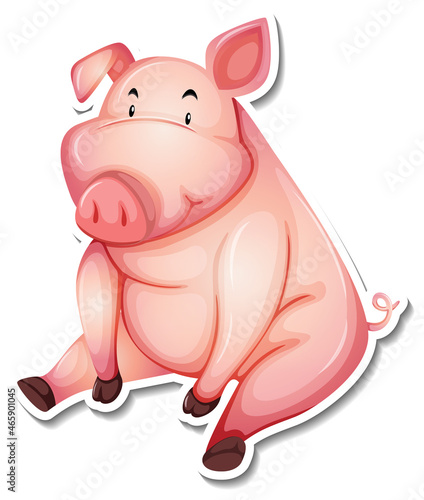 Pig farm animal cartoon sticker