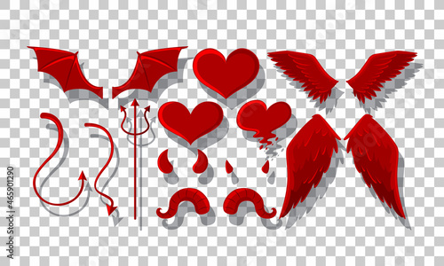 Set of devil and angel object decor