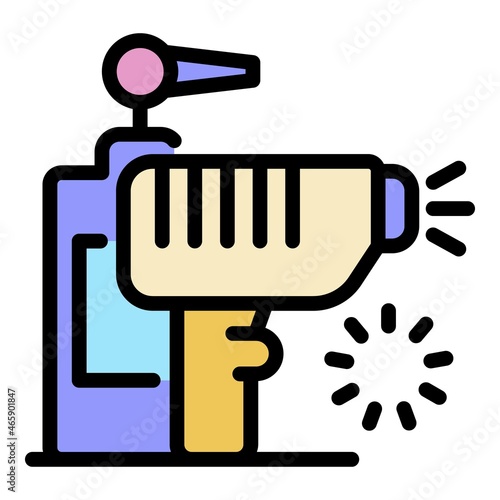 Laser hair removal dispenser cream icon. Outline laser hair removal dispenser cream vector icon color flat isolated
