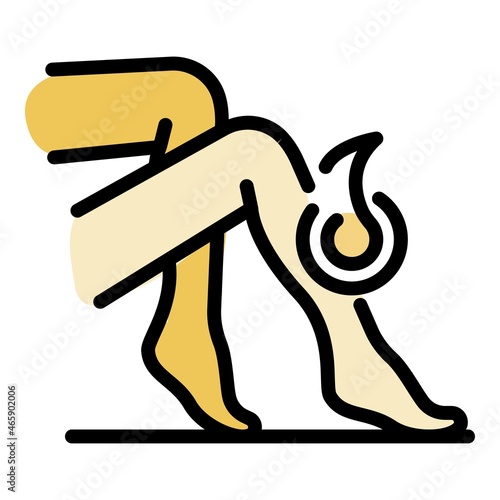 Leg cream after hair removal icon. Outline leg cream after hair removal vector icon color flat isolated