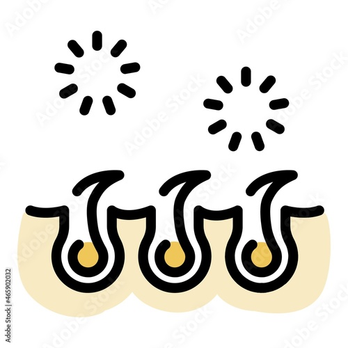 Woman hair removal icon. Outline woman hair removal vector icon color flat isolated