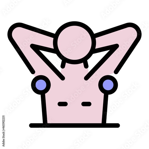 Armpits hair removal icon. Outline armpits hair removal vector icon color flat isolated