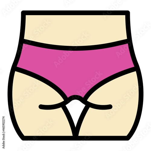 Bikini depilatory icon. Outline bikini depilatory vector icon color flat isolated
