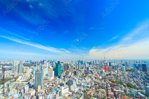 正午頃の東京タワーとビル群, 港区,東京都 photo
