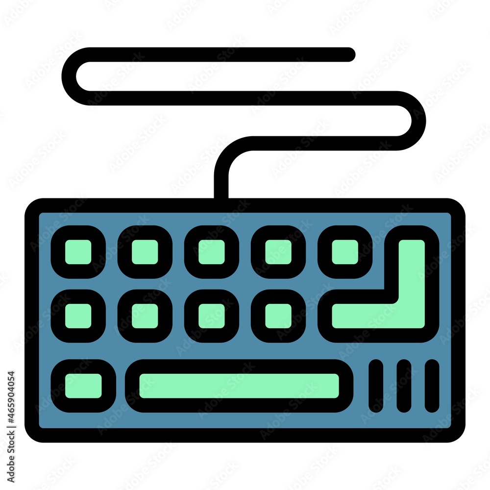 Hardware keyboard icon. Outline hardware keyboard vector icon color flat isolated Hardware keyboard icon. Outline hardware keyboard vector icon color flat isolated