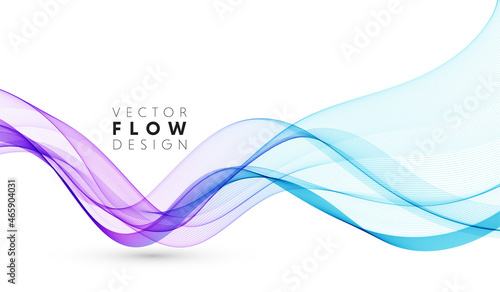 Vector abstract colorful flowing wave lines isolated on white background. Design element for wedding invitation, greeting card