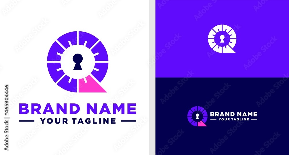 LETTER Q LOGO MONOGRAM LOCKER NEGATIVE SPACE LETTER Q LOGO MONOGRAM LOCKER NEGATIVE SPACE
