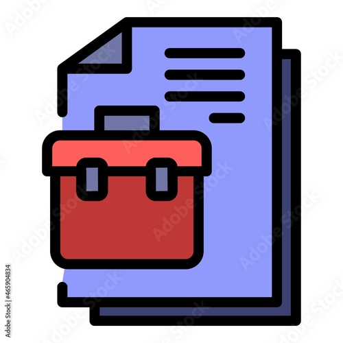Personal manager document icon. Outline personal manager document vector icon color flat isolated