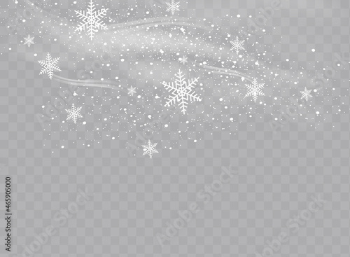 Snow and wind on a transparent background. White gradient decorative element.vector illustration. winter and snow with fog.
