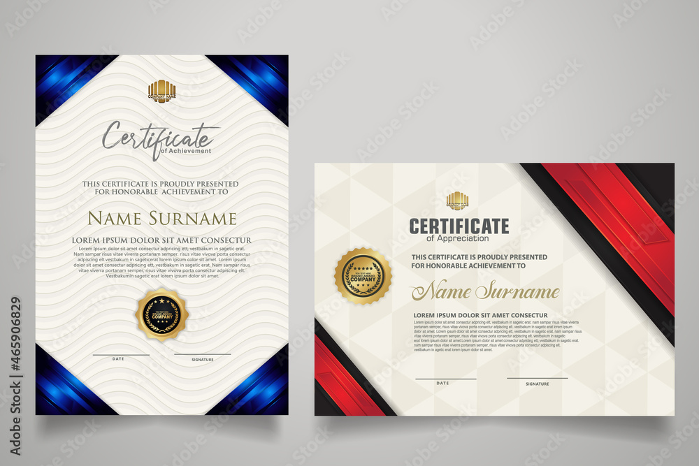 Obraz premium certificate template with luxury and modern pattern. Vector illustration