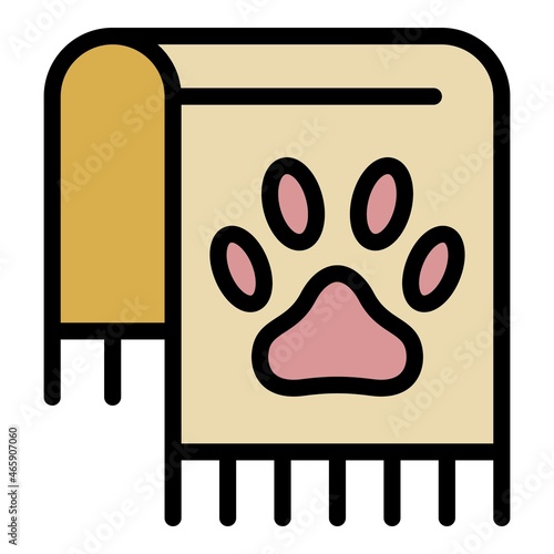 Groomer towel icon. Outline groomer towel vector icon color flat isolated