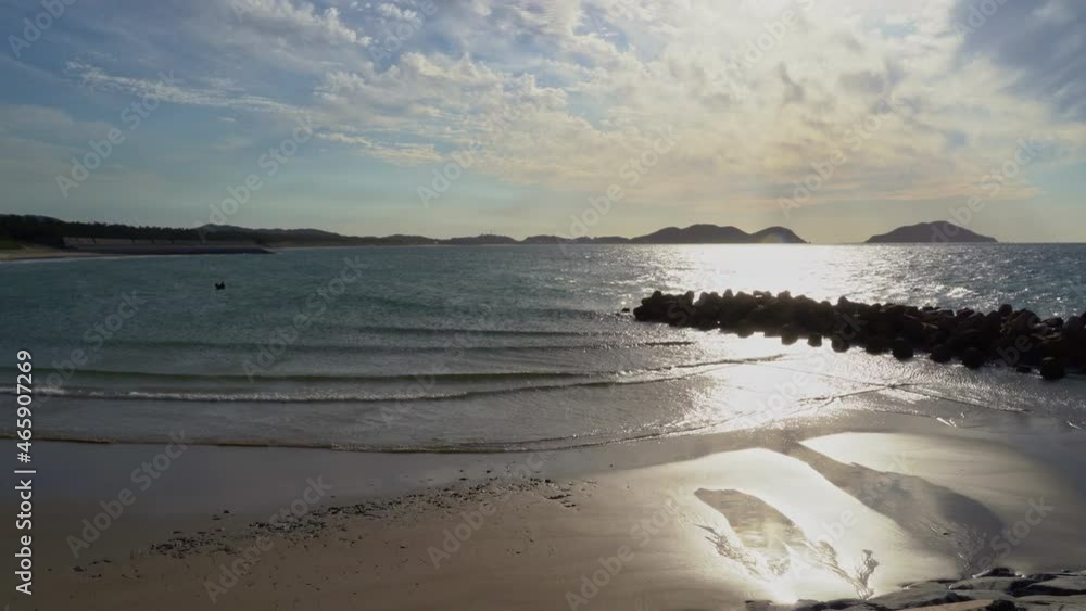 Sand beach and waves in countryside of Japan. Without sounds Sand beach and waves in countryside of Japan. Without sounds
