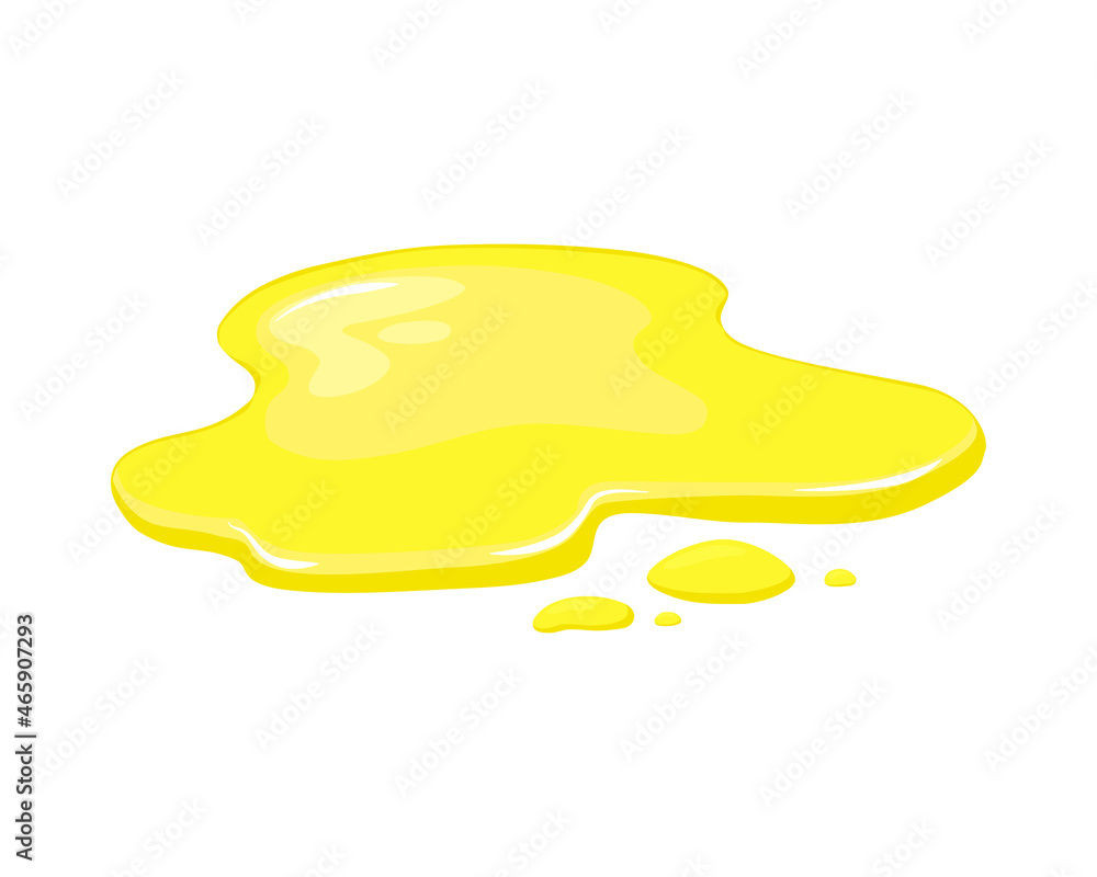 Juice spill. Puddle of yellow liquid. Orange juice, lemon juice or vegetable oil. Vector cartoon illustration Juice spill. Puddle of yellow liquid. Orange juice, lemon juice or vegetable oil. Vector cartoon illustration